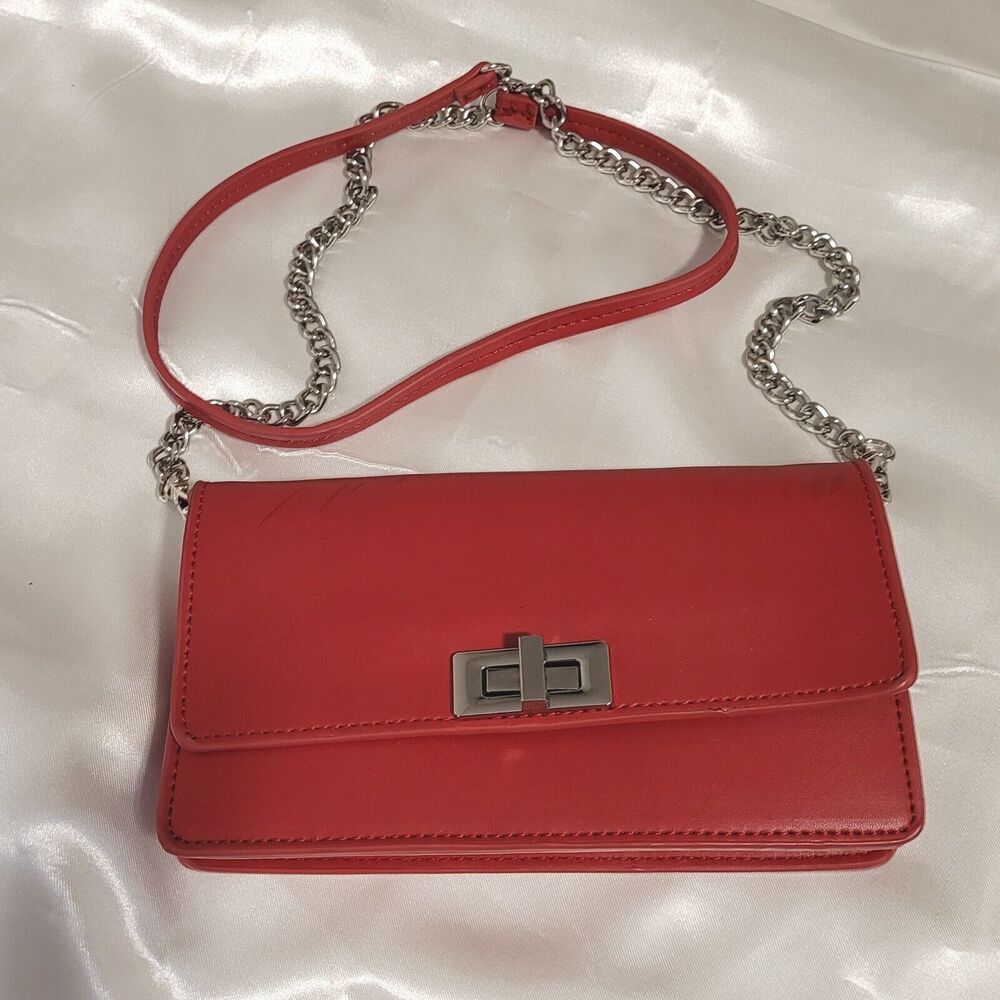 Zara Basic Collection Women's Red Mini Crossbody … - image 4
